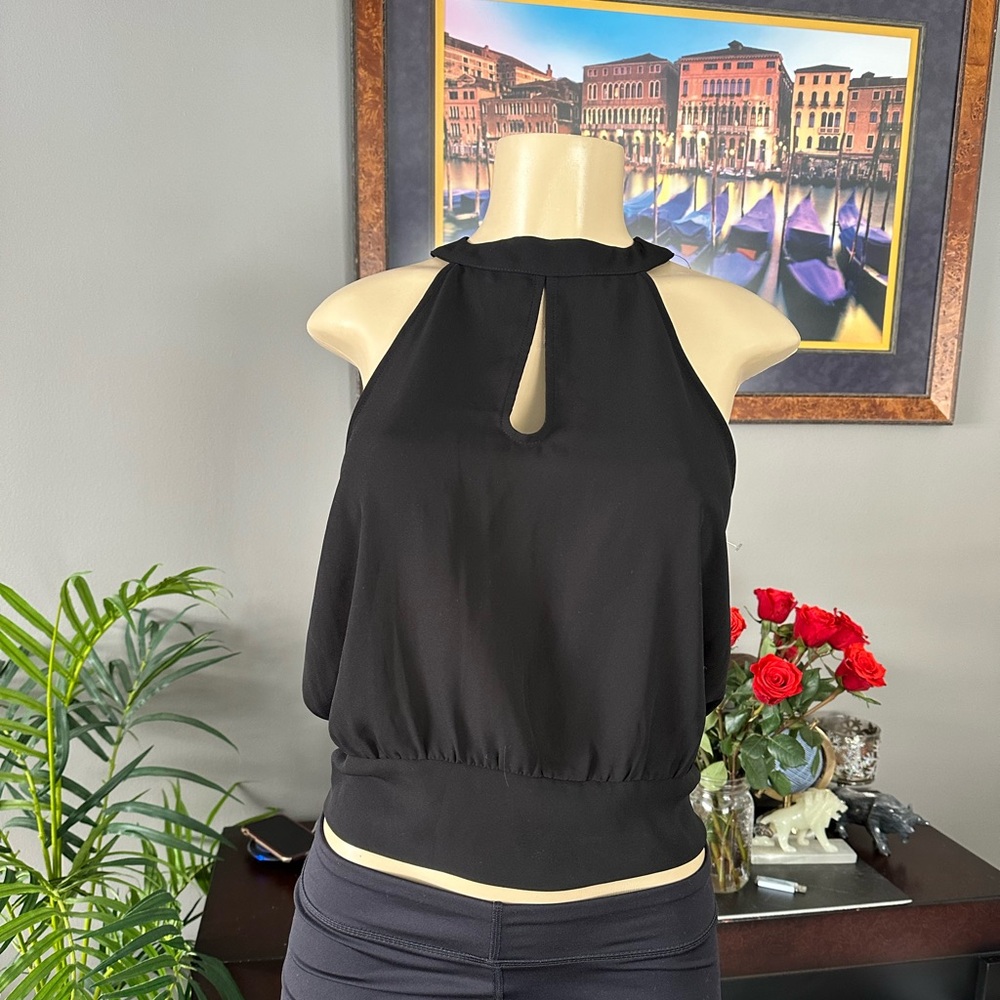 Express Black Small Open Back High Neck Tank size S